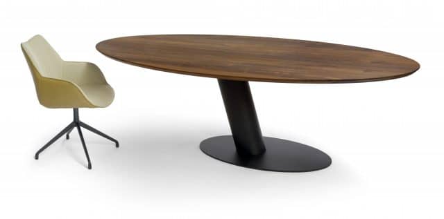 Vægt Spisebord Oval Walnut Kiq Arm Spisestol Roterbar Skaleret