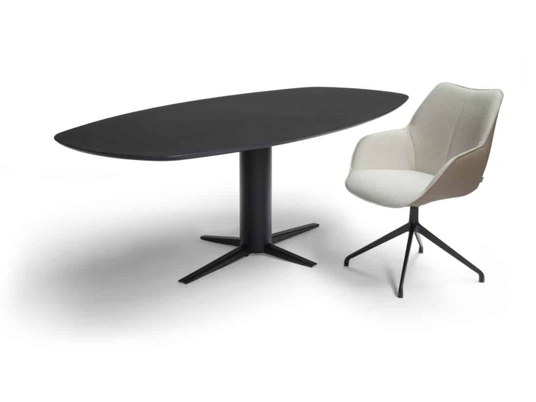 Dining table Modern Danish Oval Top Thor Design Table Breesnewworld