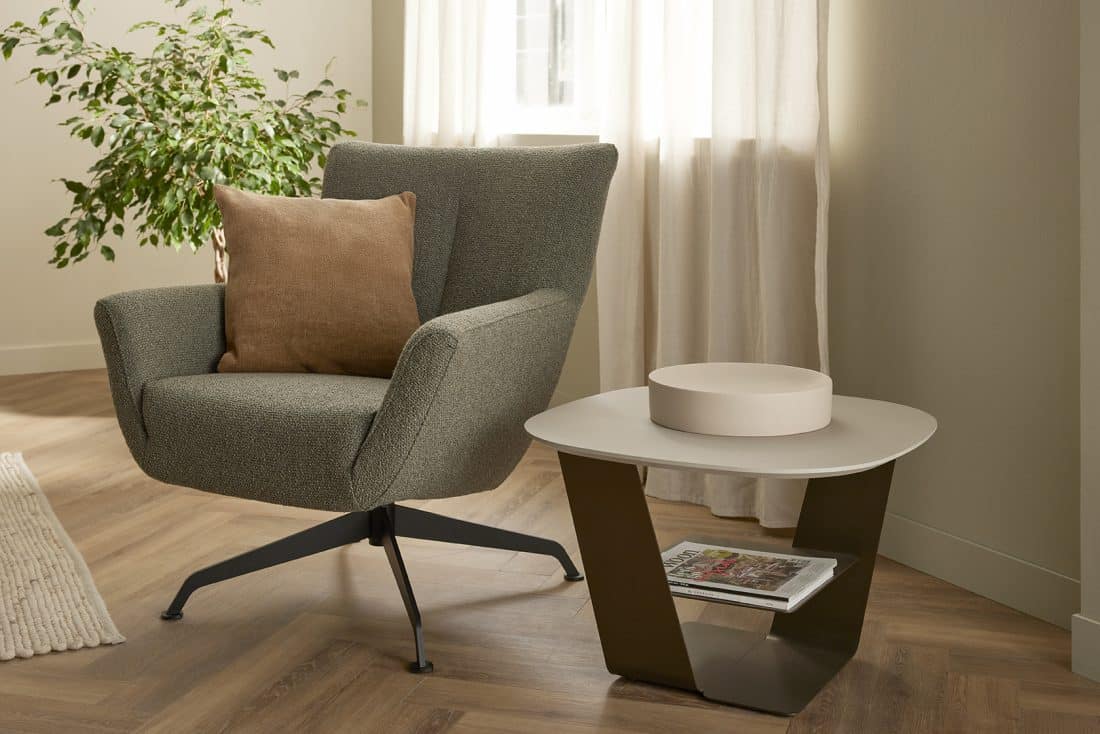 Jake Swivel Armchair Fabric Monza Melange Green