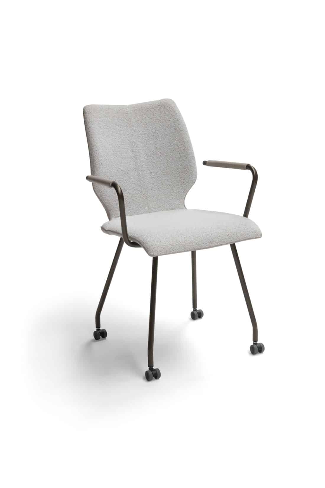 Santi Arm Dining Chair On Wheels With Armrest Fabric White Breesnewworld Santi Arm Dining Chair On Wheels With Armrest Fabric White Breesnewworld
