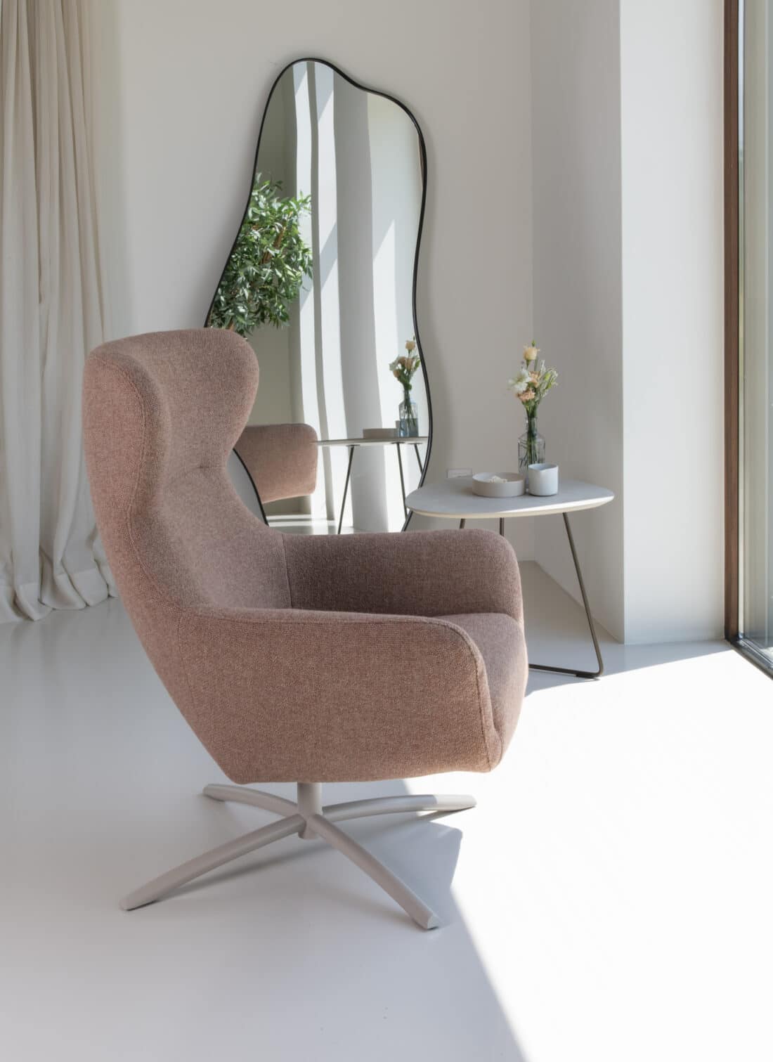 Drehsessel Stoff Rosa Gestell Beige Layla Sessel Breesnewworld