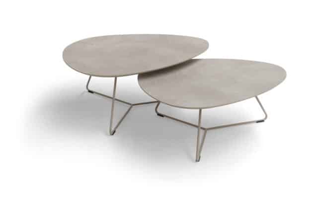 Twinny Couchtische Japandi Sandfarbe HPL Sandstein