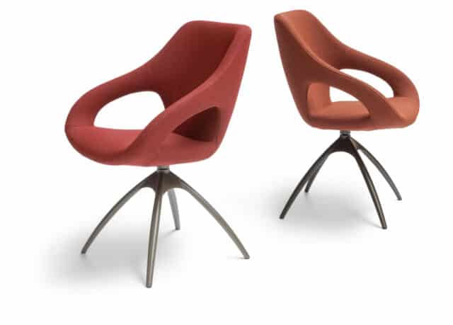 Quby Design Spisestuestol Drejelig Stof Rød Orange